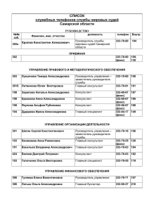 Телефонный справочник службы мировых судей Самарской