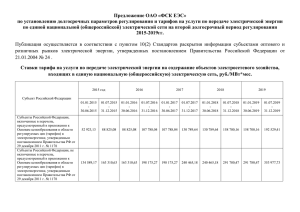 по установлению долгосрочных параметров