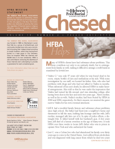 Many of HFBA`s clients have had substance abuse problems. This