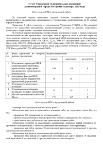 Отчёт УМИ за декабрь 2015 - Администрация города Костромы