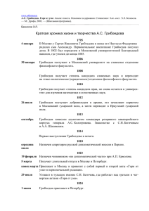 Краткая хроника жизни и творчества / А.С. Грибоедов. Горе от ума