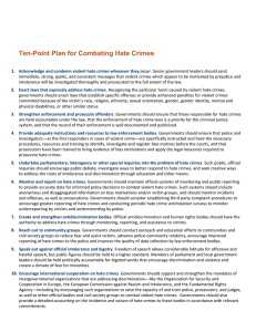 Ten-Point Plan for Combating Hate Crimes