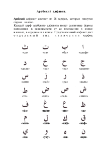 Арабский алфавит. Арабский алфавит состоит из 28 харфов