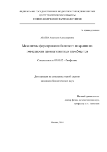 Механизмы формирования белкового покрытия на поверхности