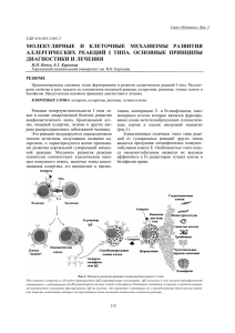 молекулярные и клеточные механизмы развития аллергических