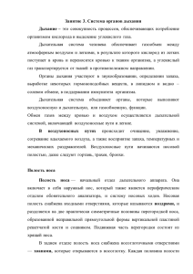 Занятие 3. Система органов дыхания Дыхание – это