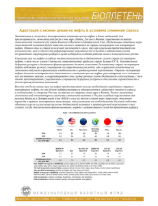 Адаптация к низким ценам на нефть в условиях снижения