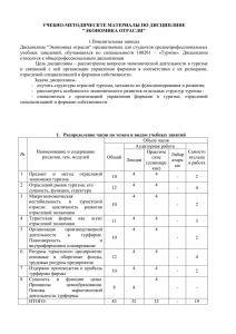 УЧЕБНО-МЕТОДИЧЕСКТЕ МАТЕРИАЛЫ ПО ДИСЦИПЛИНЕ &#34;ЭКОНОМИКА ОТРАСЛИ&#34;  1.Пояснительная записка