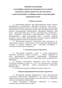 типовое положение о муниципальном молодежном парламенте