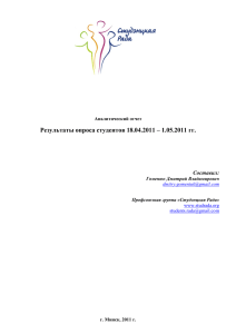 Результаты опроса студентов 18.04.2011 – 1.05.2011 гг.