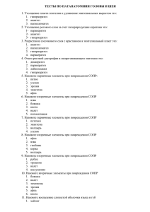 Тесты по патологической анатомии головы и шеи
