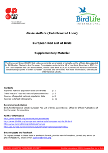 European Red List of Birds 2015