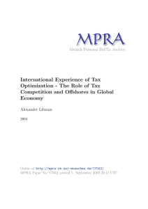 International Experience of Tax Optimization
