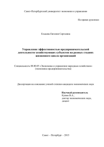 Управление эффективностью предпринимательской