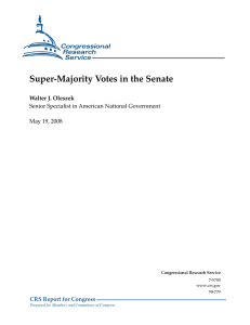 Super-Majority Votes in the Senate - Federation of American Scientists