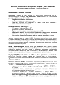 Концепция второй редакции Национальной стратегии и плана действий по