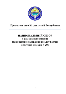 Правительство Кыргызской Республики НАЦИОНАЛЬНЫЙ