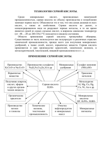 ТЕХНОЛОГИЯ СЕРНОЙ КИСЛОТЫ. Среди минеральных