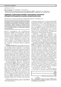 индикация госпитальных штаммов pseudomonas aeruginosa