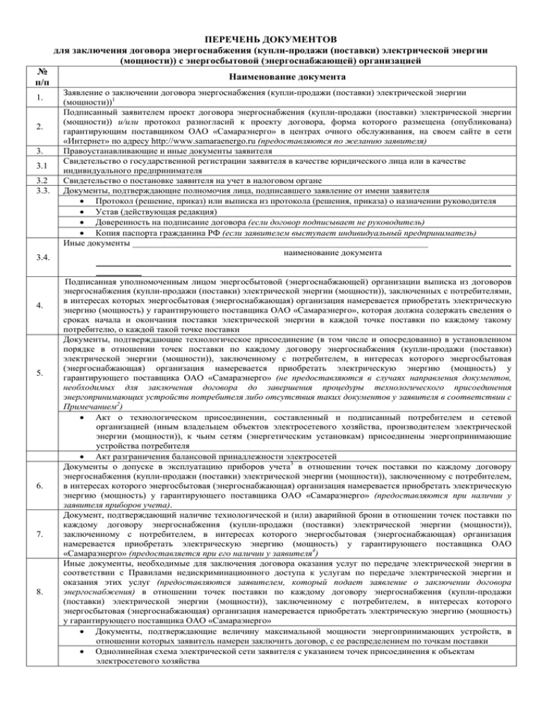 Перечень документов для гранта