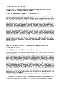 УДК 616.72-018.3:616.728.3-007.248 СТРУКТУРНО-ФУНКЦИОНАЛЬНЫЕ ОСОБЕННОСТИ ХРЯЩЕВОЙ ТКНАНИ КОЛЕННОГО СУСТАВА ПРИ ОСТЕОАРТРОЗЕ