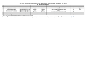 Протокол второго (заключительного) этапа Северо-Восточной олимпиады школьников 2013-2014 по французскому языку