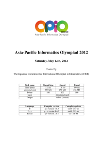 Asia-Pacific Informatics Olympiad 2012