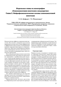 Отдельные главы из монографии «Спинномозговая анестезия в акушерстве»