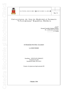 CATEDRA BIOCHIMIE  I BIOCHIMIE CLINIC