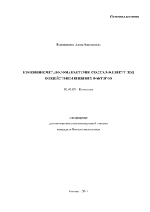 На правах рукописи Ванюшкина Анна Алексеевна ИЗМЕНЕНИЕ