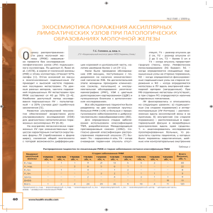 эхосемиотика поражения аксиллярных лимфатических узлов при