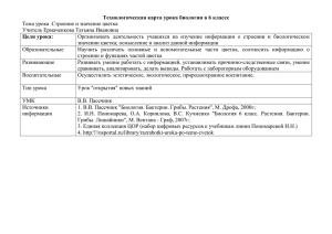 Технологическая карта урока биологии в 6 классе Тема урока