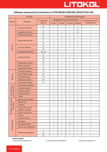 Таблица химической устойчивости LITOCHROM