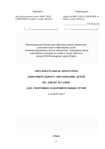 Образовательная программа по самбо и дзюдо дзюдо 6