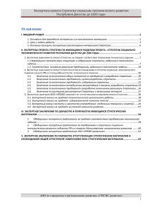 Экспертиза проекта Стратегии социально