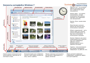 Плакат "Элементы интерфейса Windows 7"