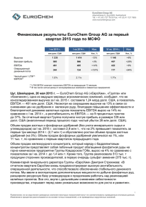 2015_05_20 Финансовые результаты EuroChem Group AG за