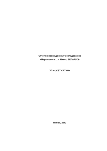 Отчет по проведенному исследованию «Маркетологи…», Минск, БЕЛАРУСЬ УП «ЦСБТ САТИО»