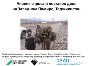 analysis of the fuelwood demand-supply chain in the western pamirs