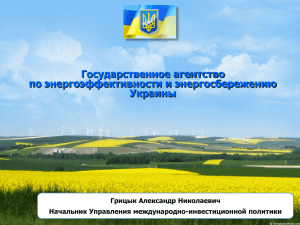Государственное агентство по энергоэффективности и энергосбережению Украины Грицык Александр Николаевич