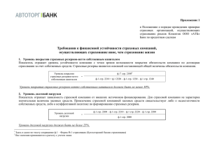 Требования к финансовой устойчивости страховых компаний