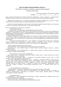 Декларация о рисках в формате PDF - Стелла-Банк