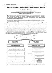 Методы для оценки эффективности маркетинговых решений