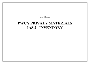 PWC`s PRIVATY MATERIALS IAS 2 INVENTORY