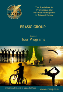 Tour Programs ERASIG GROUP www.erasig.com We connect People to Opportunitues