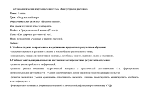 2.Технологическая карта изучения темы «Как устроено растение