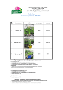Прайс-Лист: выгоночные растения 2015