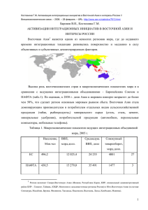 Активизация интеграционных инициатив в Восточной Азии и