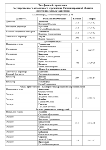 Телефонный справочник Государственного автономного