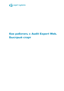 Как работать с Audit Expert Web. Быстрый старт